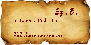 Szloboda Beáta névjegykártya