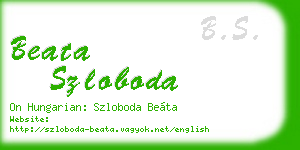 beata szloboda business card