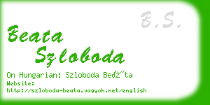 beata szloboda business card